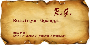 Reisinger Gyöngyi névjegykártya